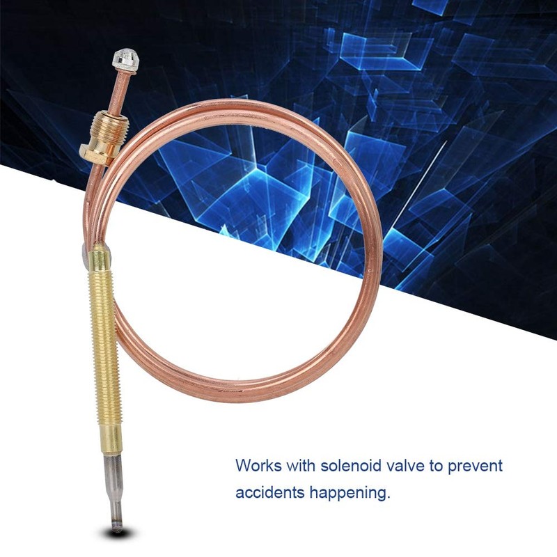900mm Replacement Thermocouple,Universal Thermocouple,BBQ Grill Fireplace Heating Thermocouple,with 5pcs Fit