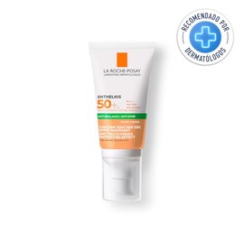 La Roche-Posay Anthelios UVMUNE 400 Oil Control Gel-Crema con Color y FPS 50+, Protector Solar Facial Matificante para Piel Grasa, Resistente al Agua,
