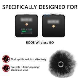 Geekria for Creators Furry Windscreen Compatible with RODE Wireless GO, Mic DeadCat Wind Cover Muff, Windbuster, Windjammer, Fluff Cover Windshield (Grey / 3 Pack)