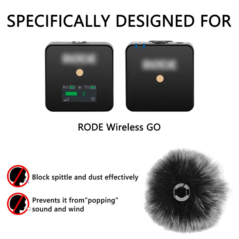 Geekria for Creators Furry Windscreen Compatible with RODE Wireless GO,