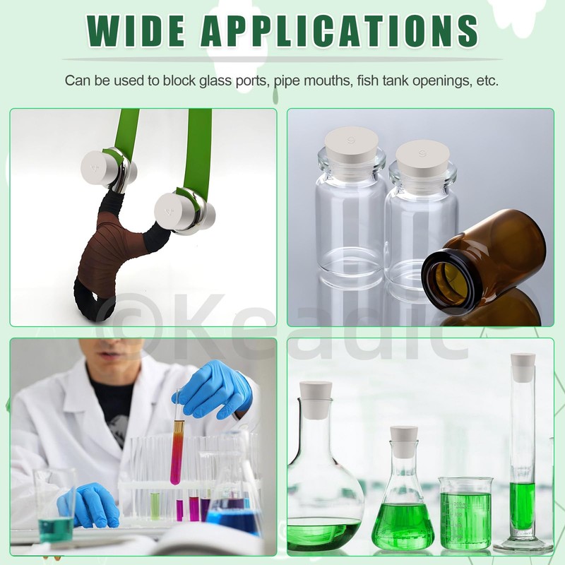 Keadic Solid Rubber Stopper Lab Plug Tapered Lab Seal Rubber