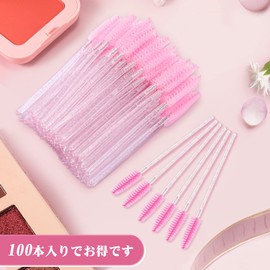 Annhua Screw Brush Disposable 100pcs Screw Brush Disposable Screw Brush Screw Brush Eyebrow Eyelash Brush Extensions Eyelash Brush for Hair Extensions Cosmetic Screw Brush Eyelash Comb Crystal