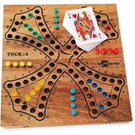 TOC Game or TOCK, 2-4 Player, Board Game Made of Environmentally Friendly Solid Wood Complies with CE Standards. Le Délirant Brand Easy Storage to Take Away or Travel Small Canadian Horses