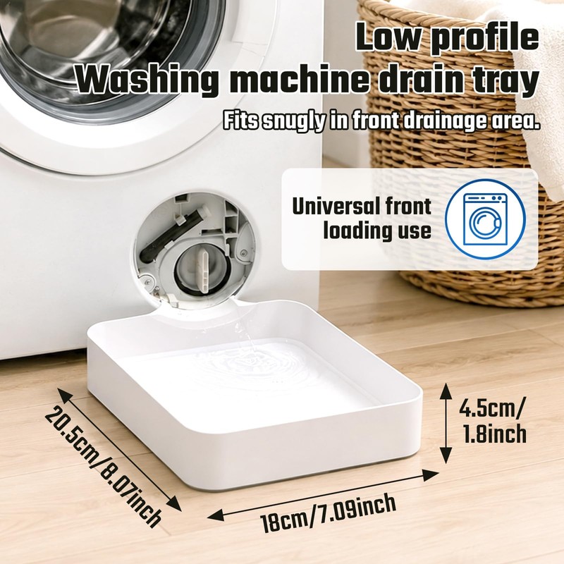 Washing Machine Drain Tray, 4 Piece Set With 2 Guide