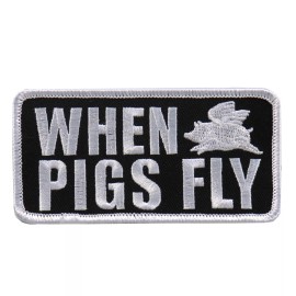 When Pigs Fly Patch Jacket Vest MC Outlaw 4 inch Biker Patch