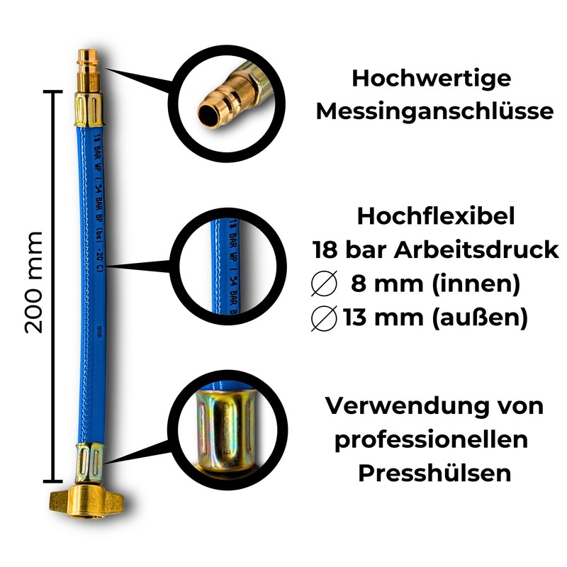 Truck Filling Hose 200 mm with Euro Plug (NW 7.2)
