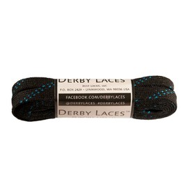 Derby Laces Black 72 Inch Waxed Skate Lace for Roller Derby, Hockey and Ice Skates, and Boots