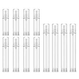 Gaahkai 12PCS Airless Pump Bottles Travel Set, Mini Size Lotion Foundation Travel Container (5ml 10ml 15ml)