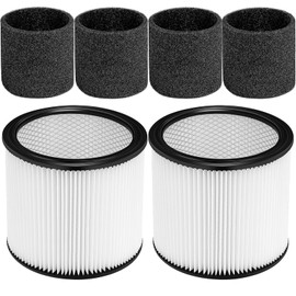 90304 HEPA Replacement Cartridge Filters Compatible With Shop-Vac 90304, 90350, 90333, 90585, 903-04-00, 9030400, Replacement Fits for 5 Gallon and Above Wet/Dry Vacuum Cleaners(2+4)