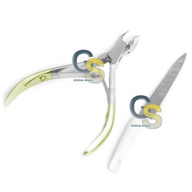 G.S Professional Gold Handle Cuticle Nail Cutter Nail Clippers Nail NIPPERS + Nail File