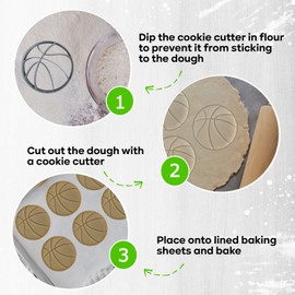 Moose Goods Basketball Cookie Cutter Set of 2 - Basketball Cookie Cutter Shapes & Stamps, Sports jersey tank for DIY Baking Supplies for Sports Themed Party