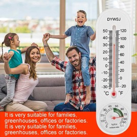 Room Thermometer Indoor - High-Range -Scale Safety Thermometers Hygrometer 2-in-1 | Mechanical Temperature Humidity Measure Products for Room, Outdoor,