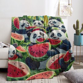 Bidesk - Manta de franela suave y acogedora y colorida, cálida pero ligera, bonita manta de Pandas para viajes, sofá, cama, para niños, adultos, mujeres, envoltura cómoda al aire última intervensión