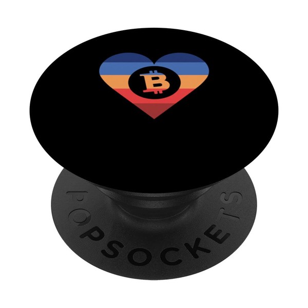 Blockchain Vintage Heart Crypto BTC Bitcoin Wallet PopSockets Swappable PopGrip