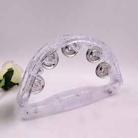 Pack of 2 Tambourine LED Hand Percussion Half Moon Tambourine for (As Shown)