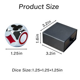 Premium Trump Marker Dice, 1.25 Inch Metal Euchre Cube with Velvet Storage Bag, Trump Indicator for Euchre, Pinochle, Bridge, Poker, and Other Card Games