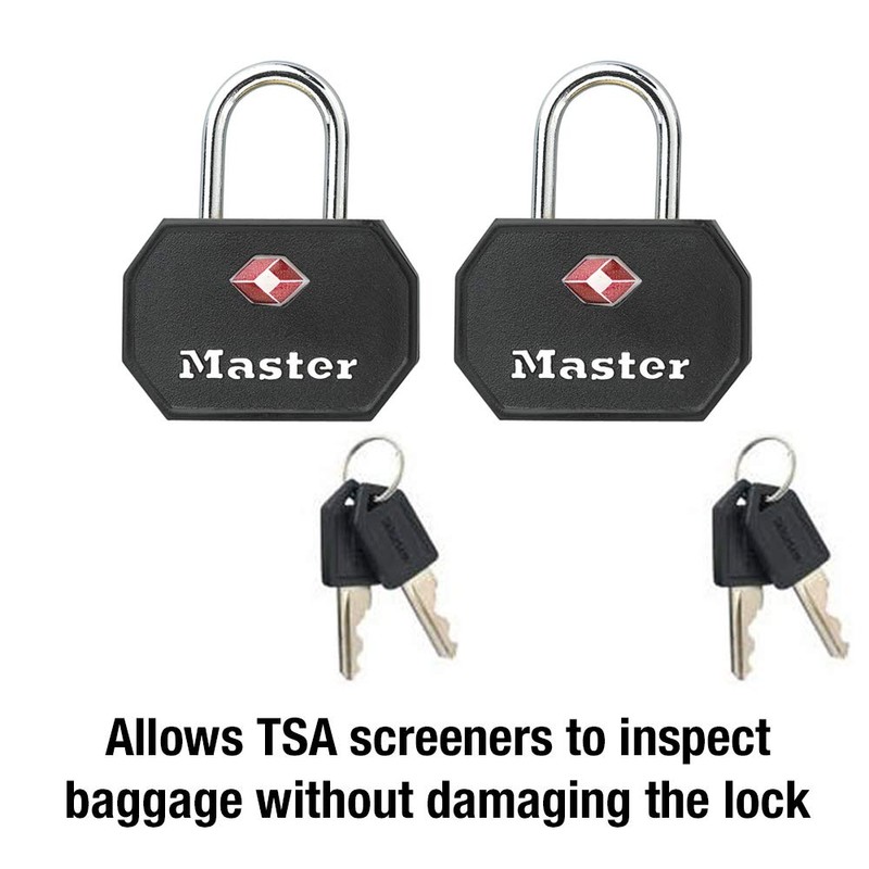 Master Lock 4681TBLK TSA Approved Luggage Lock with Key, 2