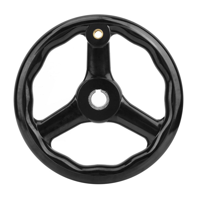 200*18mm Black Anti slip Bakelite 3 Spoked Lathe Handwheel with