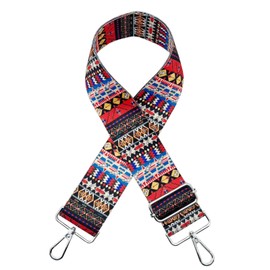 SWTOOL 2" Wide Canvas Purse Straps Handbag Strap Replacement Adjustable Guitar Strap Multi-Pattern Cross-Body Bag Straps with Silver Metal Buckles