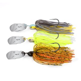 MadBite Bladed Jig Fishing Lures, 5 pc Multi-Color Kits, Irresistible Vibrating Action, Sticky-Sharp Heavy-Wire Needle Point Hooks, Popular 1/2 oz Sizes, Includes Storage Box