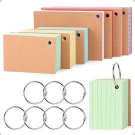 LONHCHI Index Cards A7 A8,500 Pieces Lined Index Cards