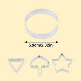 Tinoaly 4stk Set für Koreanische Zuckerspiele, Ausstecher aus Edelstahl Regenschirm Dreieck Stern Rund Backwerkzeuge für Dalgona-Zucker Weihnachts-Gastgeschenke