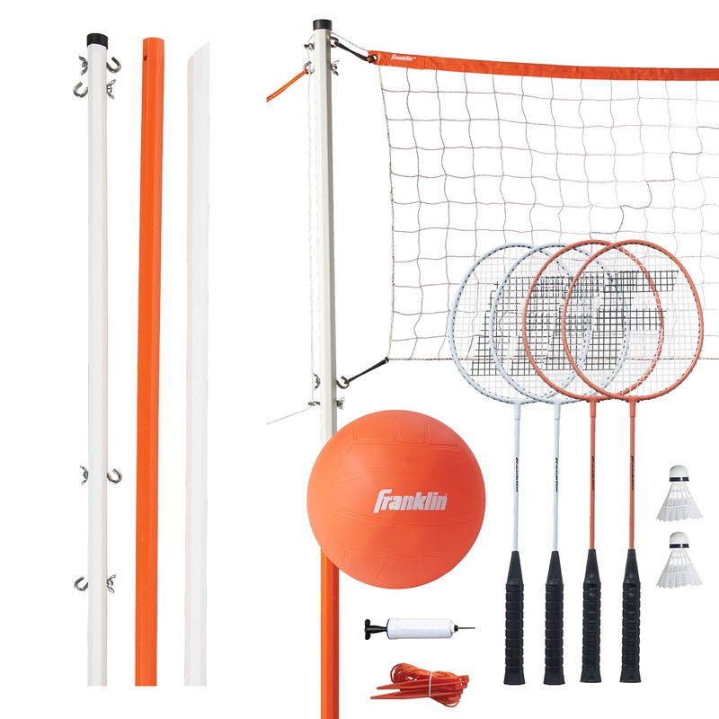 Franklin Sports Starter Volleyball Badminton Combo Set