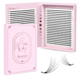 Lunamoon 800 Fans Premade Fans Lashes Volume Eyelashes Extension Prefabricated Fan Eyelashes 0.07 D Curl 8-15 mm (6D-0.07-D, 8-15mm)