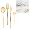 24Pcs Gold Silverware Set Knife Fork Spoon Rustproof Stainless Steel