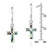 Aeravida Mini Cross Inlaid Abalone Shell .925 Sterling Silver Dangle