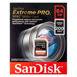 SanDisk 64GB SDXC Extreme Pro Memory Card Bundle Works with Sony Alpha a6000 Mirrorless Camera (ILCE-6000) 4K V30 (SDSDXXY-064G-GN4IN) Plus (1) Everything But Stromboli (TM) Combo Card Reader