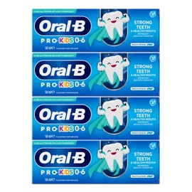 4 x Kids Fluoride Toothpaste 0-6 Years, 50ml – Mild Flavour, Cavity Protection, Promotes Strong Teeth & Healthy Gums