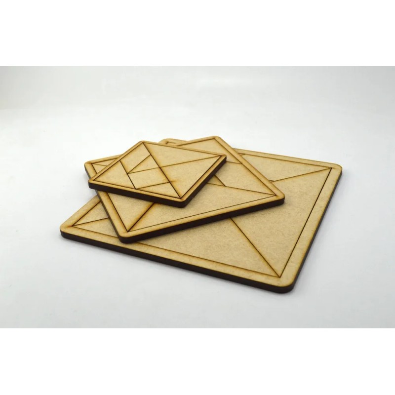 24pzs Material Didáctico Tangram 20cm Madera De Mdf Art3939