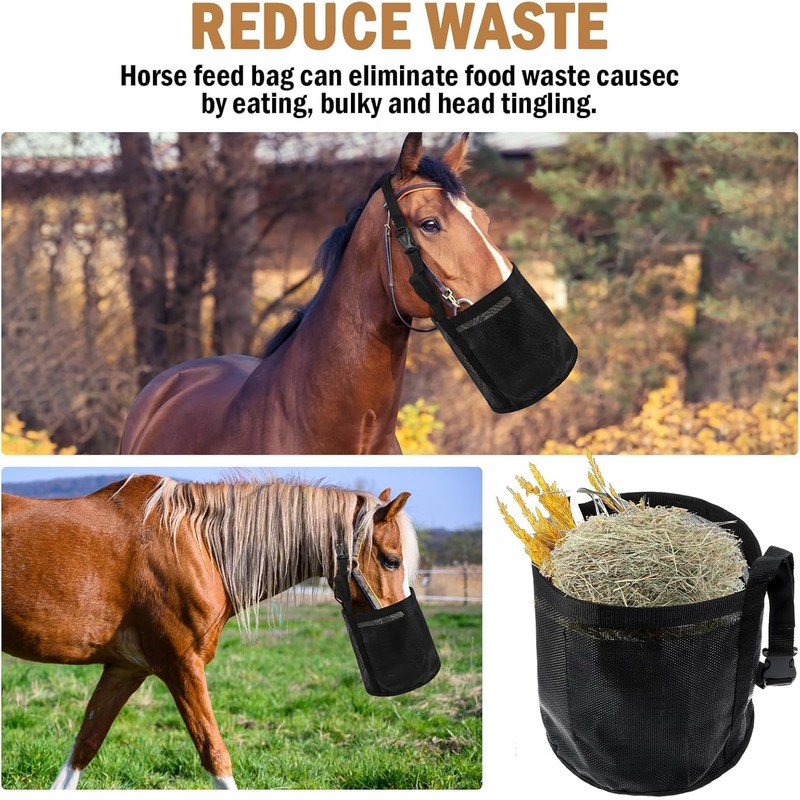Comfort Breathable Horse Feed Bag, Mesh Feed Bucket, Mesh Designed