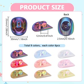 PH PandaHall 54pcs 9 Colors Acrylic Cowboy Hat Beads Mini Cowboy Hats Charms Western Cowboys Charm Small Hat Pendants Colorful Cowboys Beads for DIY Father's Day Bracelet Necklace Keychain Hanging