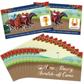 180Pcs Kentucky Horse Derby Scratch Off Cards Racing Game Party Favors Supplies Decorations