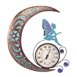 MUMTOP 16 Inch Fairy Indoor Outdoor Thermometer, Large Number Decorative Wall Mounted Thermometer for Patio, Yard, Garden