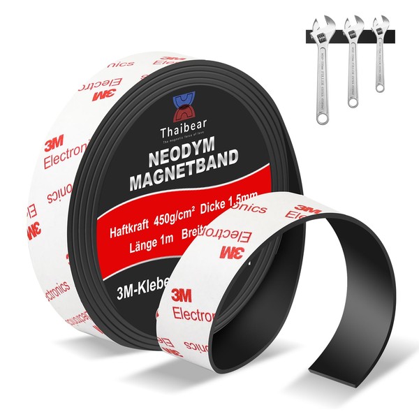 Neodymium Magnetic Tape, Extra Strong Flexible Magnet Tape Strips Roll