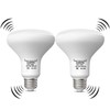 LUXON 15W BR25 Radar Motion Sensor Light Bulbs,Dusk to Dawn