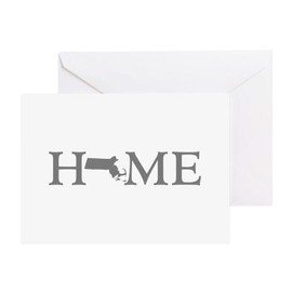 CafePress Massachusetts Home Folded Greeting Card Matte