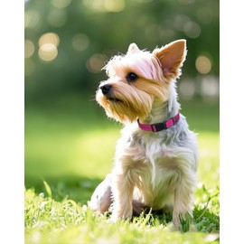 Joytale Small Dog Collar, Reflective and Adjustable Nylon Collar with Quick-Release Buckle, Lightweight No-Choke Design for Small Dogs, Hotpink, 5/8" Width