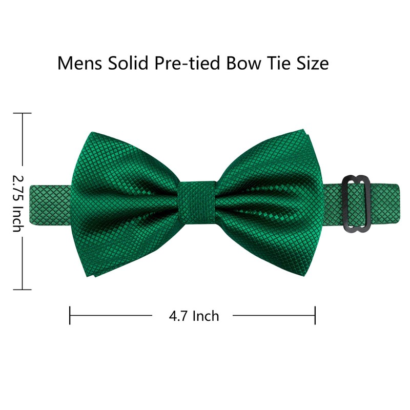 Alizeal Mens Solid Mini Squares Formal Banded Bow Ties (Dark