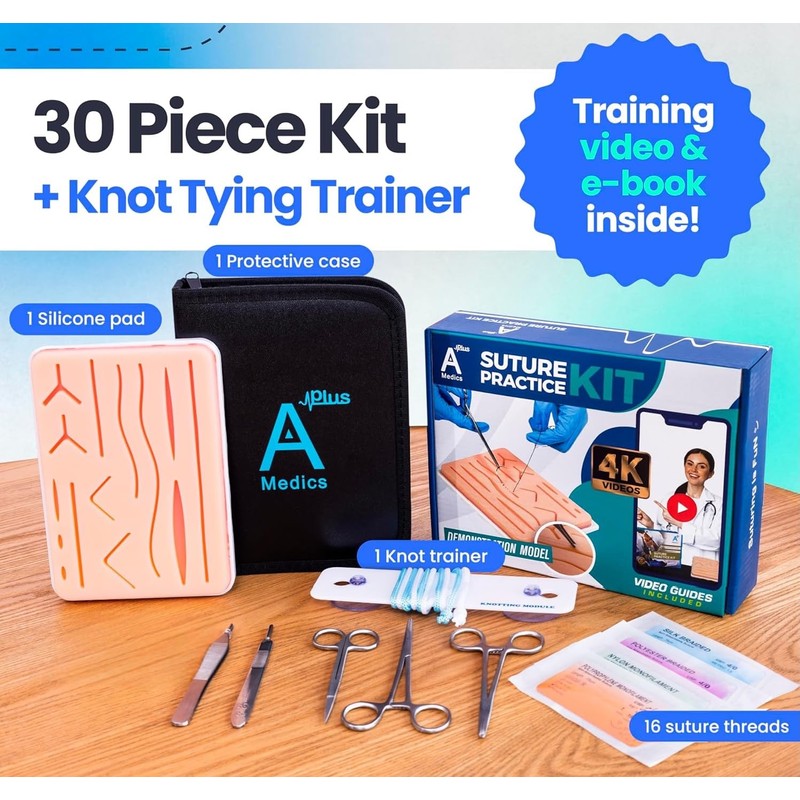 Complete Suture Practice Kit for Medical Students w/How-to Suture HD