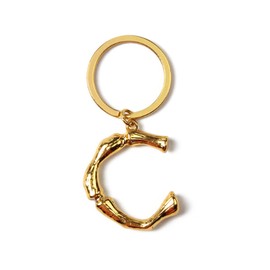 ARFUKA Keyring Alphabet Keychain Stainless Steel Letter C Initial Key Ring Birthday Key Chain for Men and Women Gold