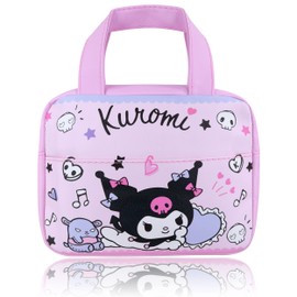 Roffatide Anime Kuromi Lunch Bag for Work Reusable Insulated Lunch Box Travel Picnic Container Lunch Box for Girls Boys