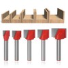 WSOOX 6mm Shank Bottom Cleaning Router Bit Set, 5-piece Slotting