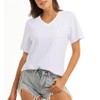 LOVFEE Women's Basic Cotton V-Neck Short Sleeve Tee Loose Casual