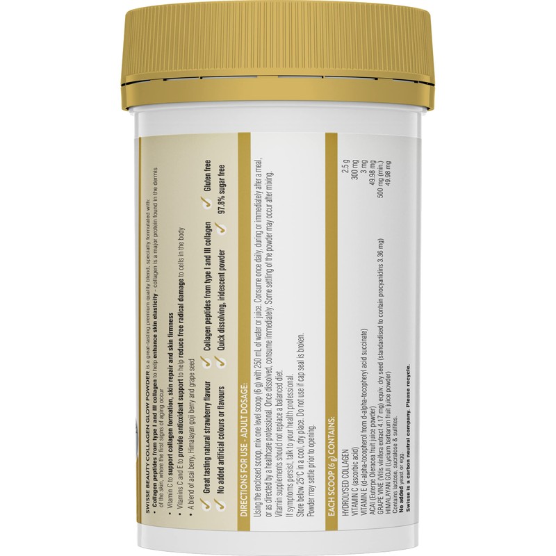 Swisse Beauty Collagen Glow Powder | Supports Skin Elasticity and