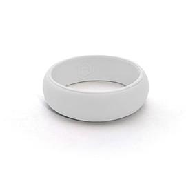 AERA Womens Silicone Wedding Band - Thin, Breathable, Classic Design Rubber Ring (White, 7)