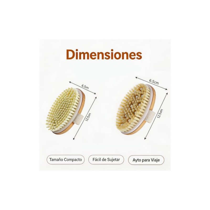 Cepillo Exfoliante Corporal con Cerdas de Jabalí y PPR para